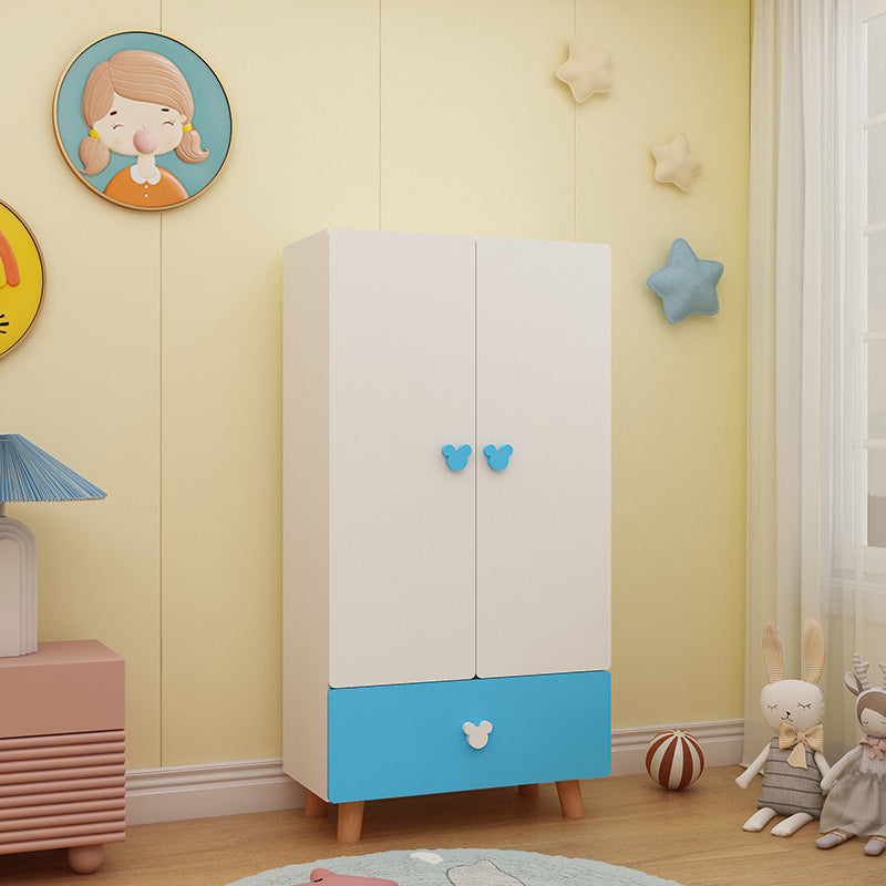 Contemporary Freestanding Kid's Wardrobe Manufactured Wood Wardrobe with Soft Close Doors