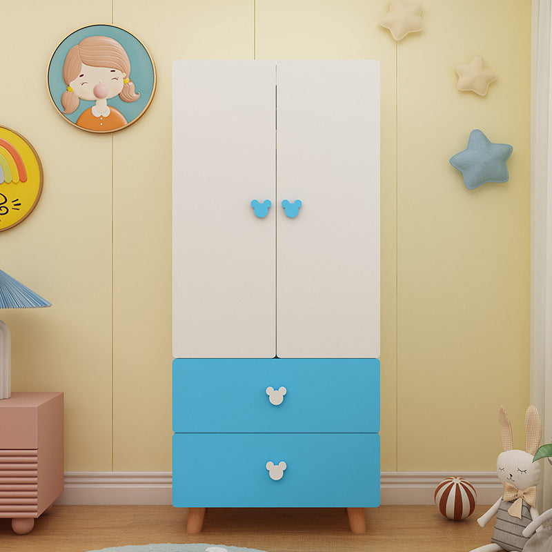 Contemporary Freestanding Kid's Wardrobe Manufactured Wood Wardrobe with Soft Close Doors