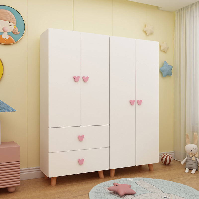 Contemporary Freestanding Kid's Wardrobe Manufactured Wood Wardrobe with Soft Close Doors