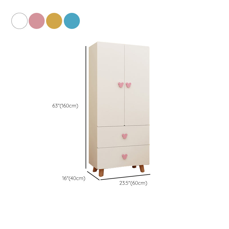 Contemporary Freestanding Kid's Wardrobe Manufactured Wood Wardrobe with Soft Close Doors