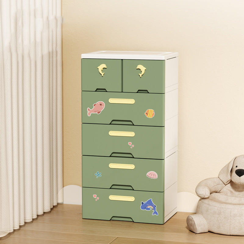 Contemporary Plastic Wardrobe Armoire Multi-Storage Wardrobe with Drawers