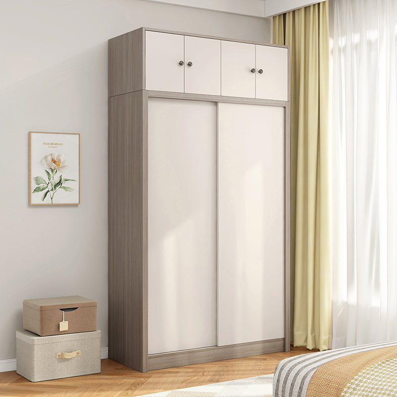 Contemporary Wardrobe Armoire Gray and White Bedroom Armoire