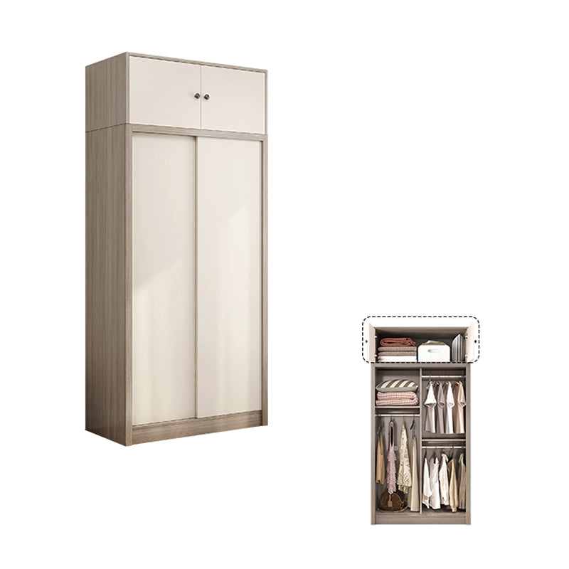 Contemporary Wardrobe Armoire Gray and White Bedroom Armoire