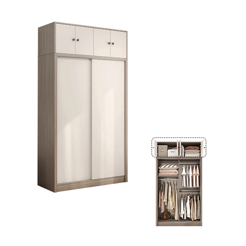 Contemporary Wardrobe Armoire Gray and White Bedroom Armoire