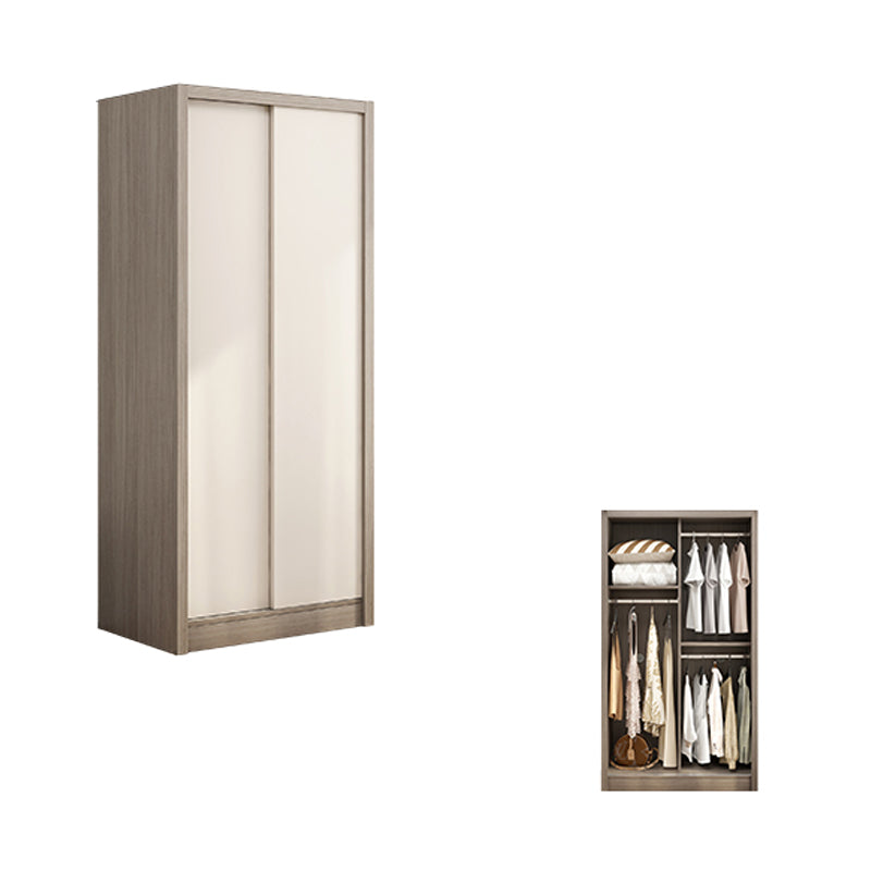 Contemporary Wood Wardrobe Armoire Gray and White Armoire Cabinet