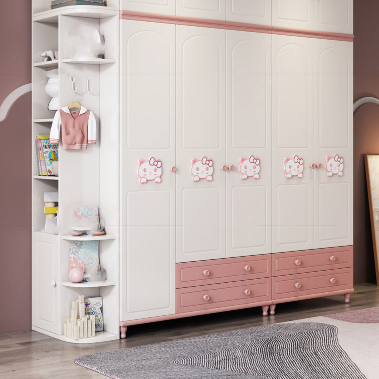 Modern Style Kids Closet Manufactured Wood Bedroom Youth Armoire with Drawers