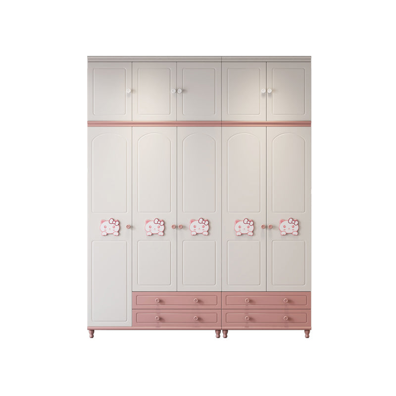 Modern Style Kids Closet Manufactured Wood Bedroom Youth Armoire with Drawers