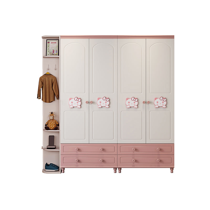 Modern Style Kids Closet Manufactured Wood Bedroom Youth Armoire with Drawers