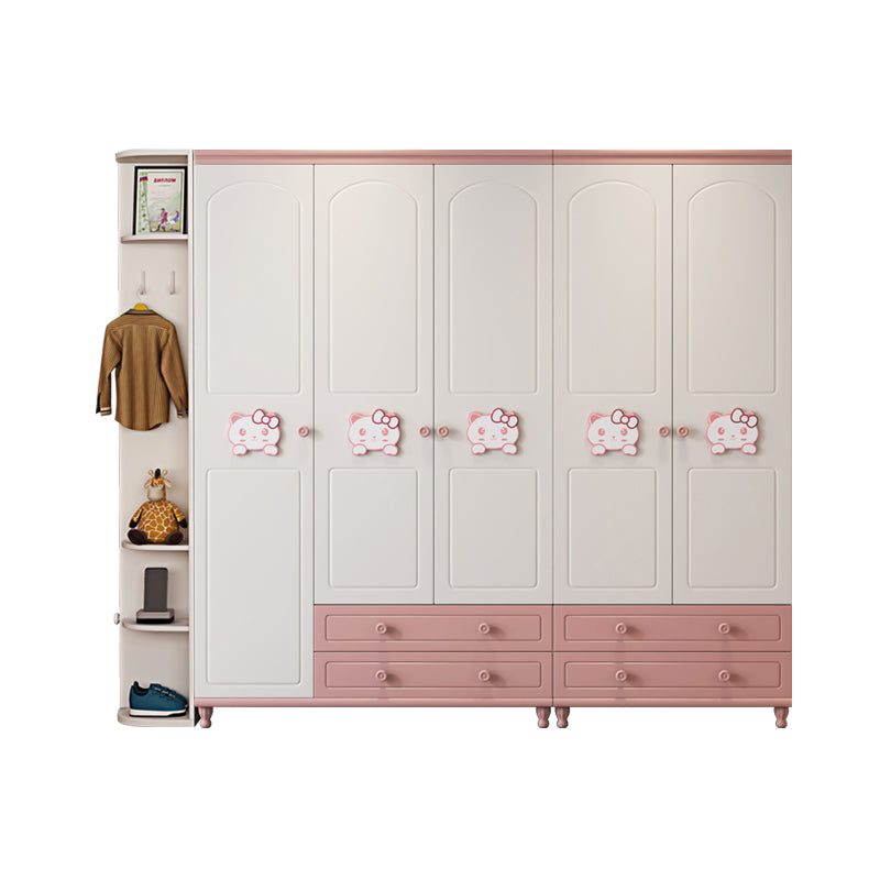 Modern Style Kids Closet Manufactured Wood Bedroom Youth Armoire with Drawers