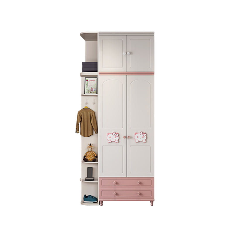 Modern Style Kids Closet Manufactured Wood Bedroom Youth Armoire with Drawers