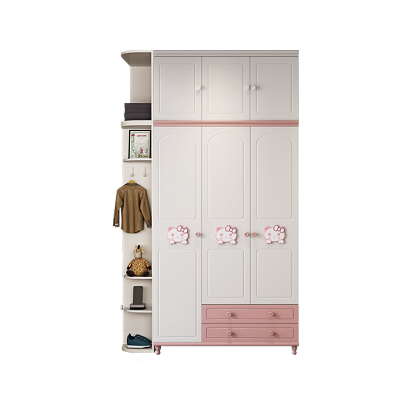 Modern Style Kids Closet Manufactured Wood Bedroom Youth Armoire with Drawers