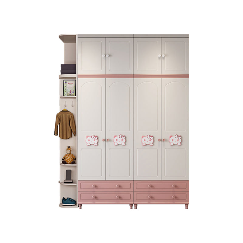 Modern Style Kids Closet Manufactured Wood Bedroom Youth Armoire with Drawers