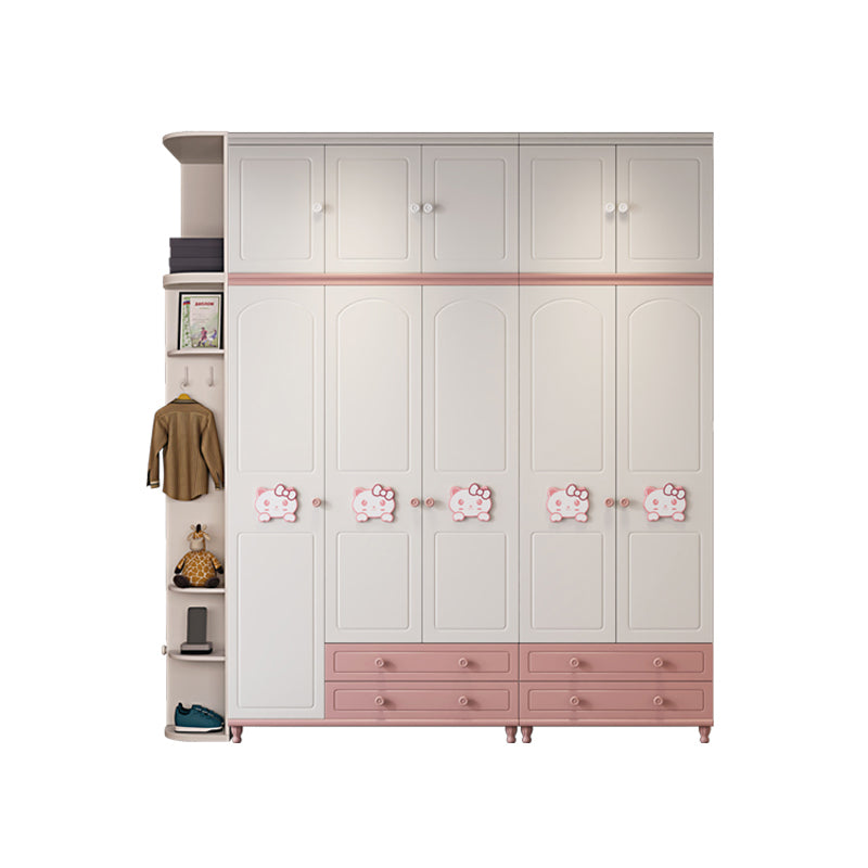 Modern Style Kids Closet Manufactured Wood Bedroom Youth Armoire with Drawers