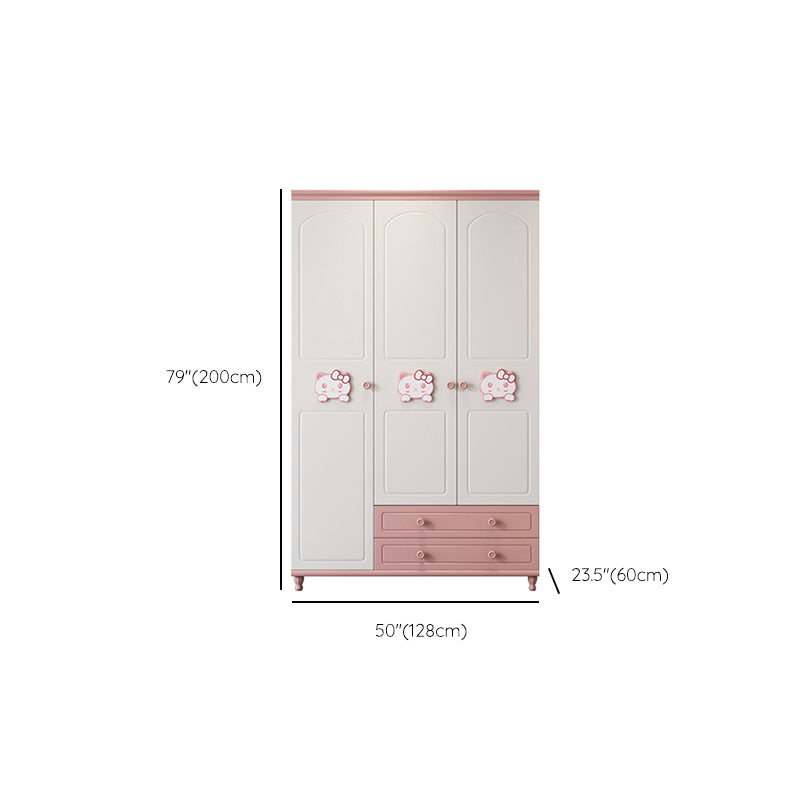 Modern Style Kids Closet Manufactured Wood Bedroom Youth Armoire with Drawers