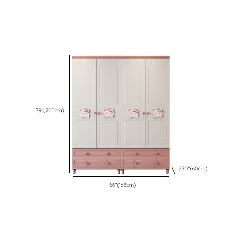 Modern Style Kids Closet Manufactured Wood Bedroom Youth Armoire with Drawers