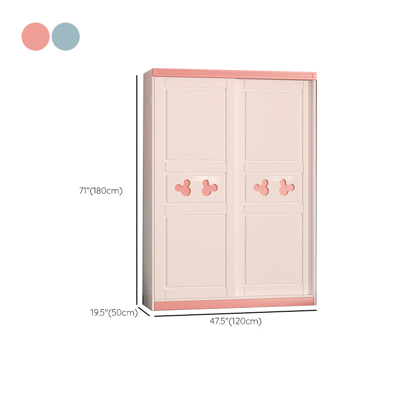 Manufactured Wood Wardrobe Cloth Rod Included Wardrobe Closet with 2-door