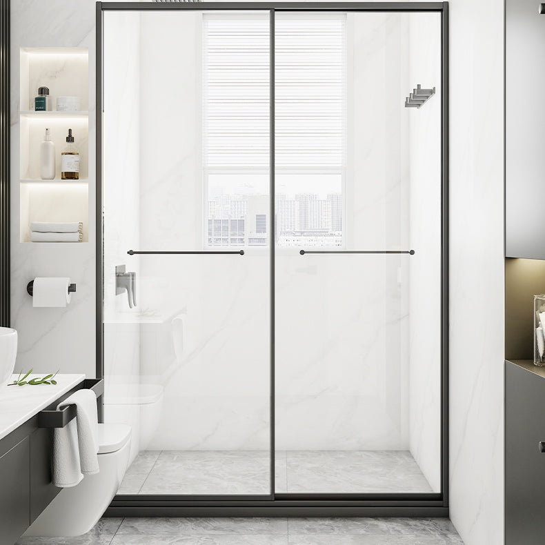 Transparent Tempered Shower Bath Door Double Sliding Framed Shower Doors