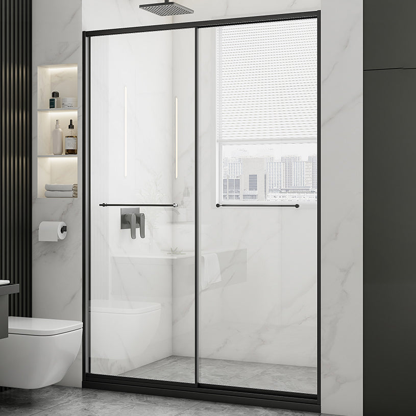 Transparent Tempered Shower Bath Door Double Sliding Framed Shower Doors