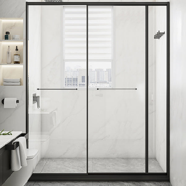 Transparent Tempered Shower Bath Door Double Sliding Framed Shower Doors