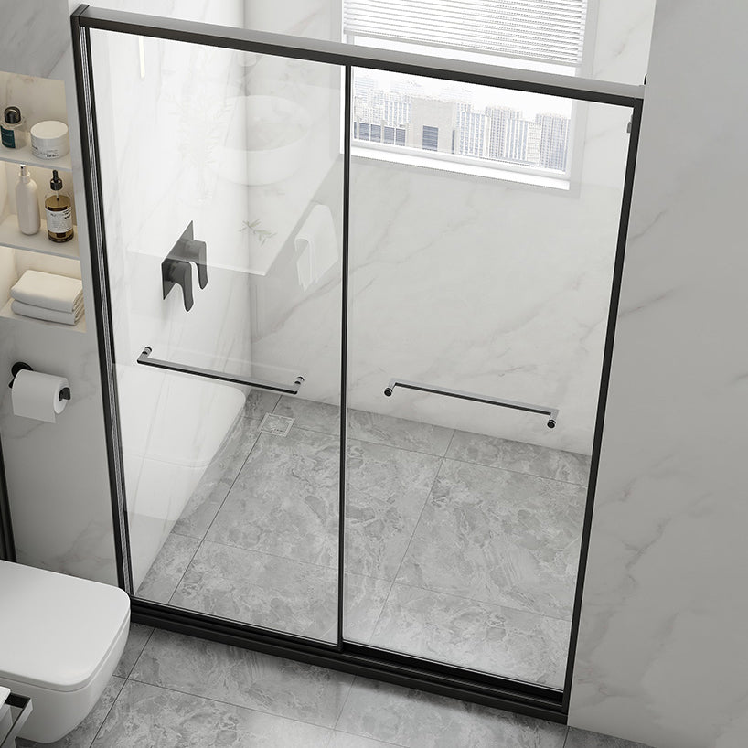 Transparent Tempered Shower Bath Door Double Sliding Framed Shower Doors