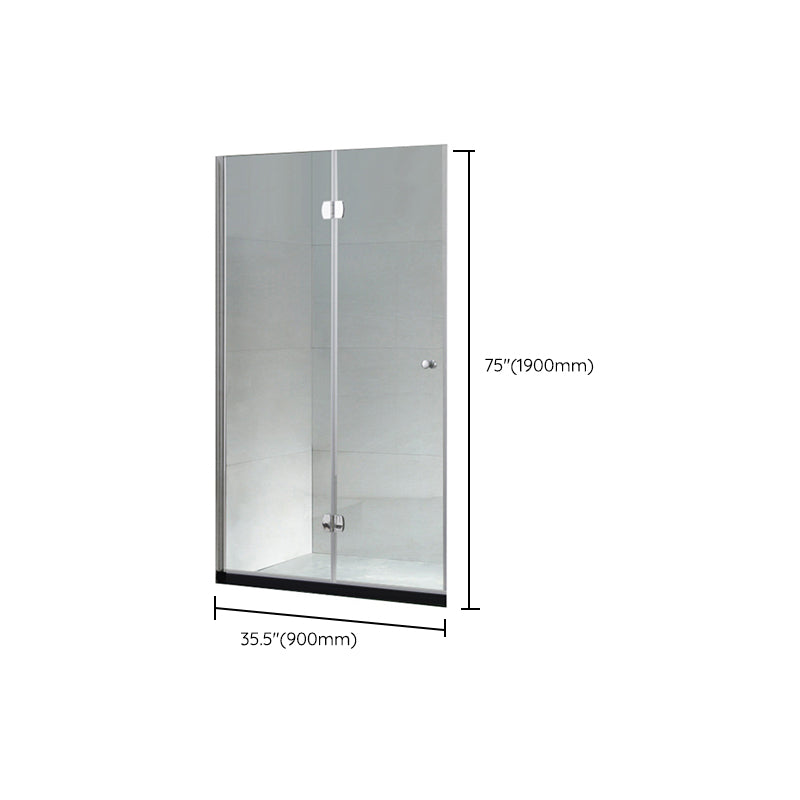 Semi Frameless Tempered Glass Shower Screen Folding Shower Door