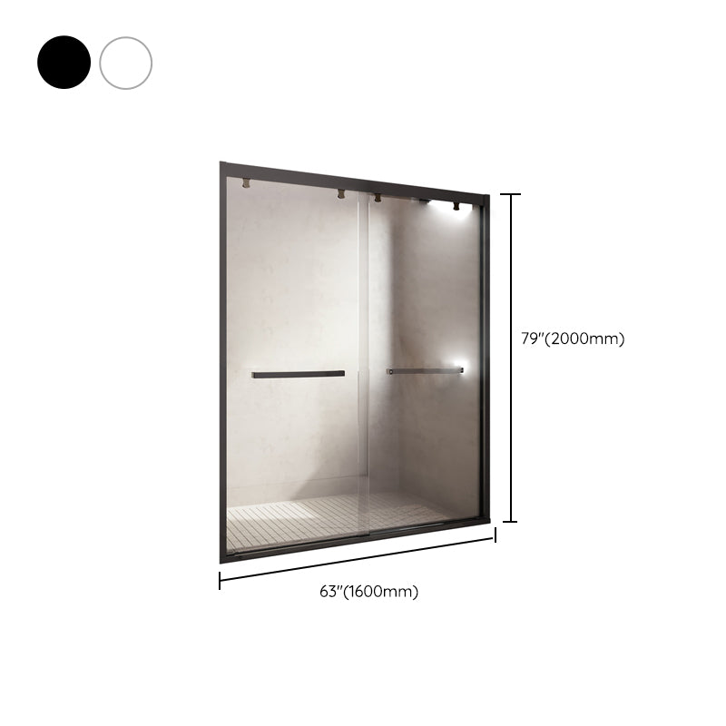 Semi Frameless Double Sliding Shower Door Tempered Glass Shower Screen
