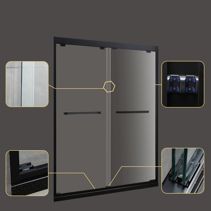 Semi Frameless Shower Bath Door Double Sliding Tempered Shower Door