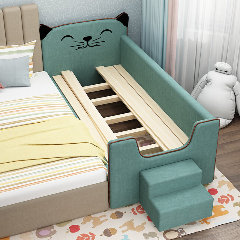 Modernism Solid Wood Nursery Bed Upholstered Crib with Mattress