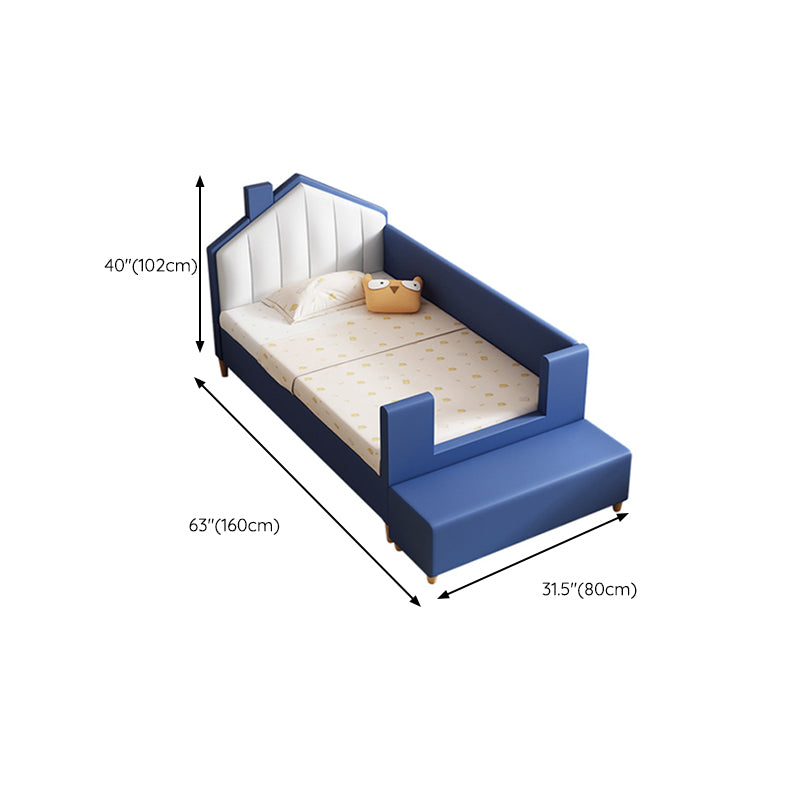 Glam Nursery Bed Wood with Mattress Upholstered with Guardrail Baby Crib