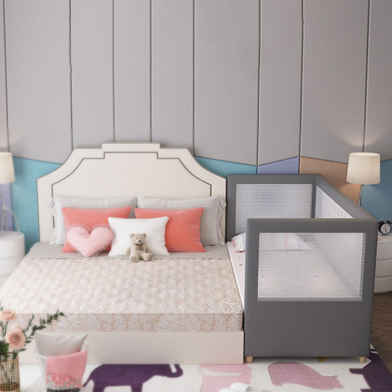 Modern Baby Crib with Storage Wood Upholstered with Mattress Nursery Bed