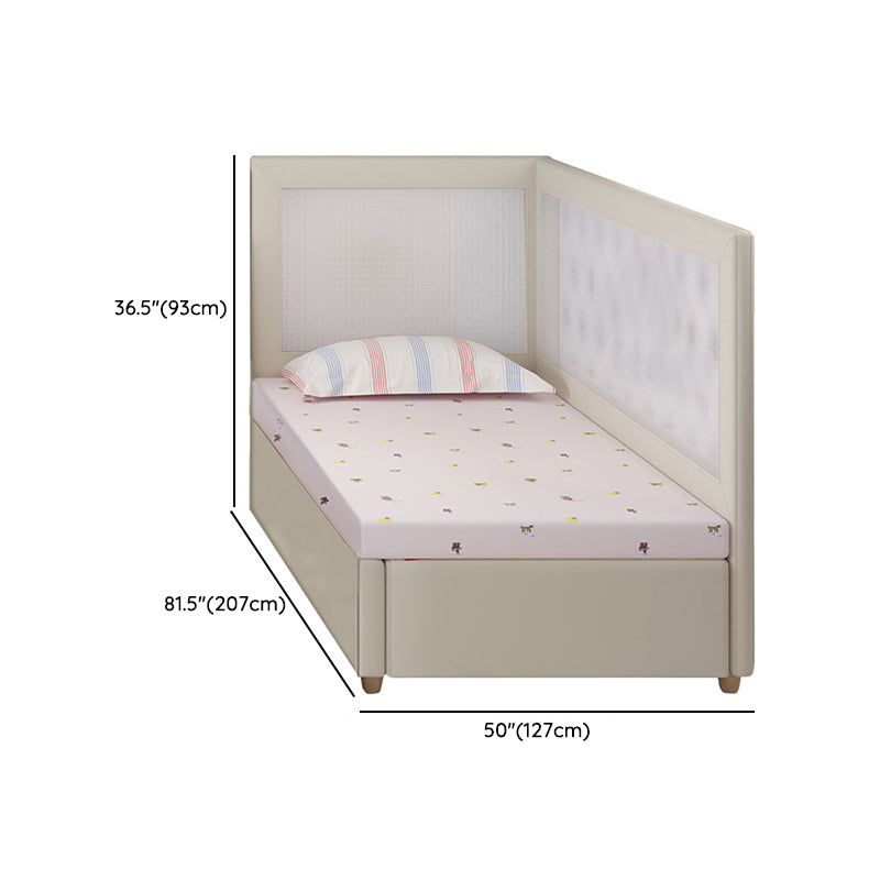 Modern Baby Crib with Storage Wood Upholstered with Mattress Nursery Bed