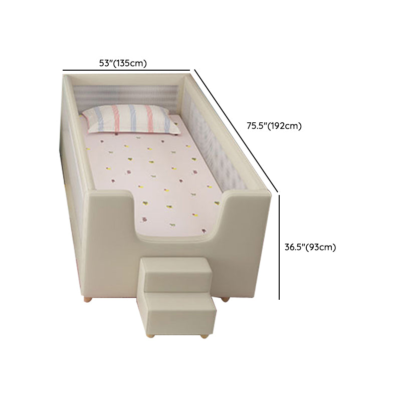 Modern Baby Crib with Storage Wood Upholstered with Mattress Nursery Bed