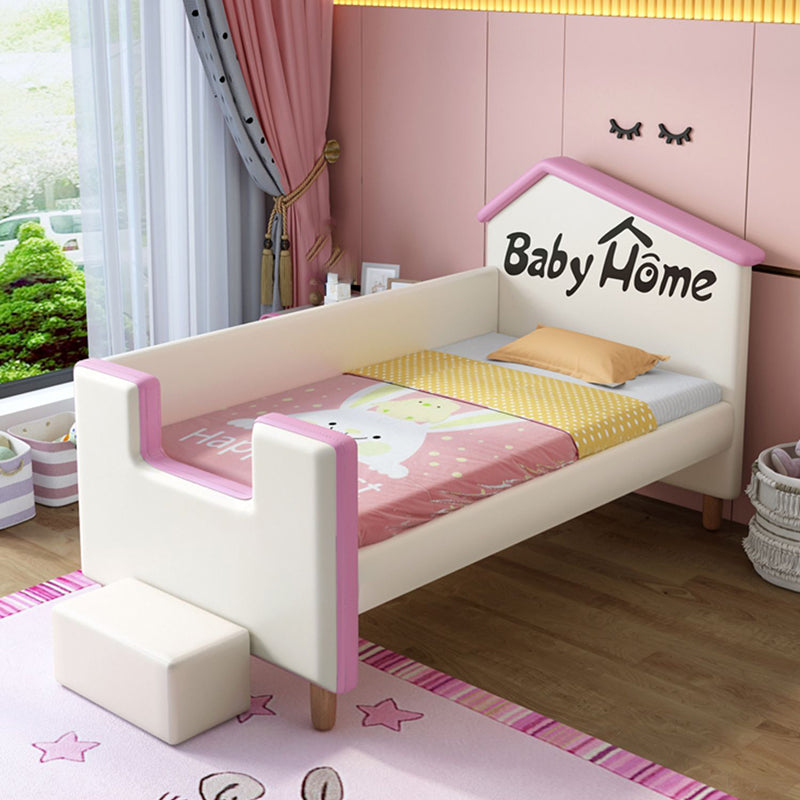 Glam Nursery Bed with Mattress White Wood Pine with Guardrail Baby Crib