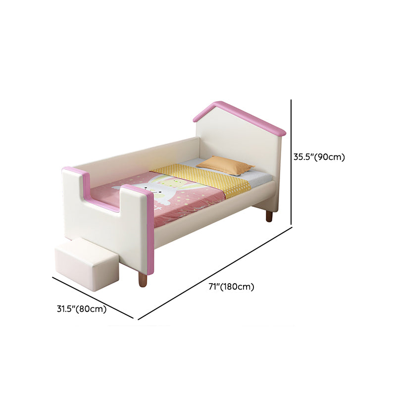 Glam Nursery Bed with Mattress White Wood Pine with Guardrail Baby Crib