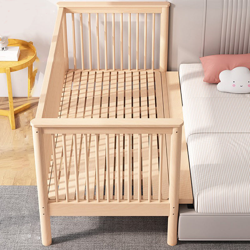 Farmhouse / Country Nursery Bed with Guardrail Washed Natural Wood Beech