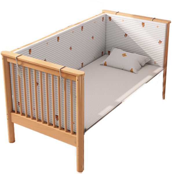 Farmhouse / Country Nursery Bed with Guardrail Washed Natural Wood Beech