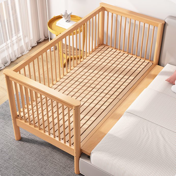 Farmhouse / Country Nursery Bed with Guardrail Washed Natural Wood Beech