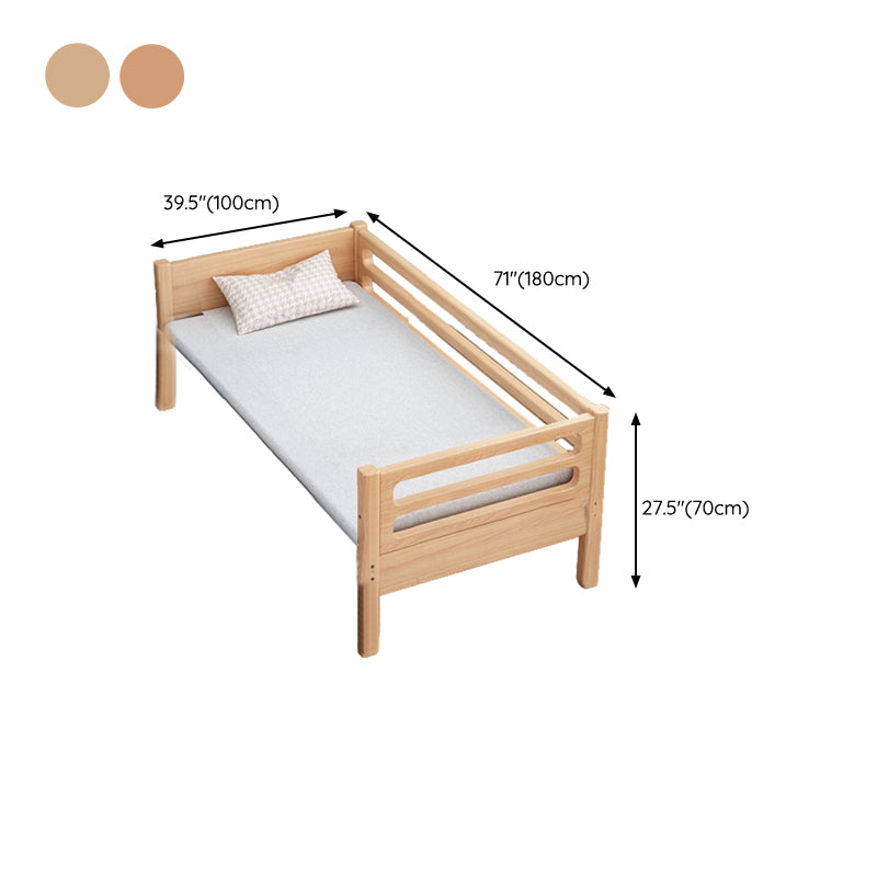 Modern Guardrail Nursery Bed Solid Wood Washed Natural Baby Crib