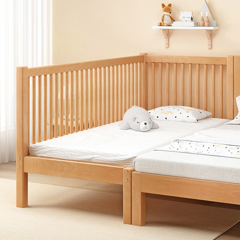 Traditional Solid Wood Nursery Bed Guardrail Washed Natural Baby Crib