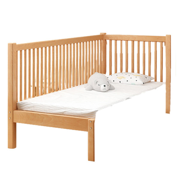 Traditional Solid Wood Nursery Bed Guardrail Washed Natural Baby Crib