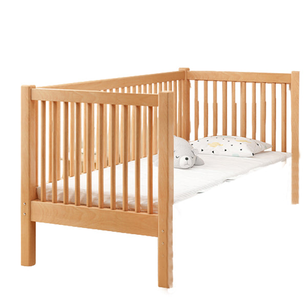 Traditional Solid Wood Nursery Bed Guardrail Washed Natural Baby Crib