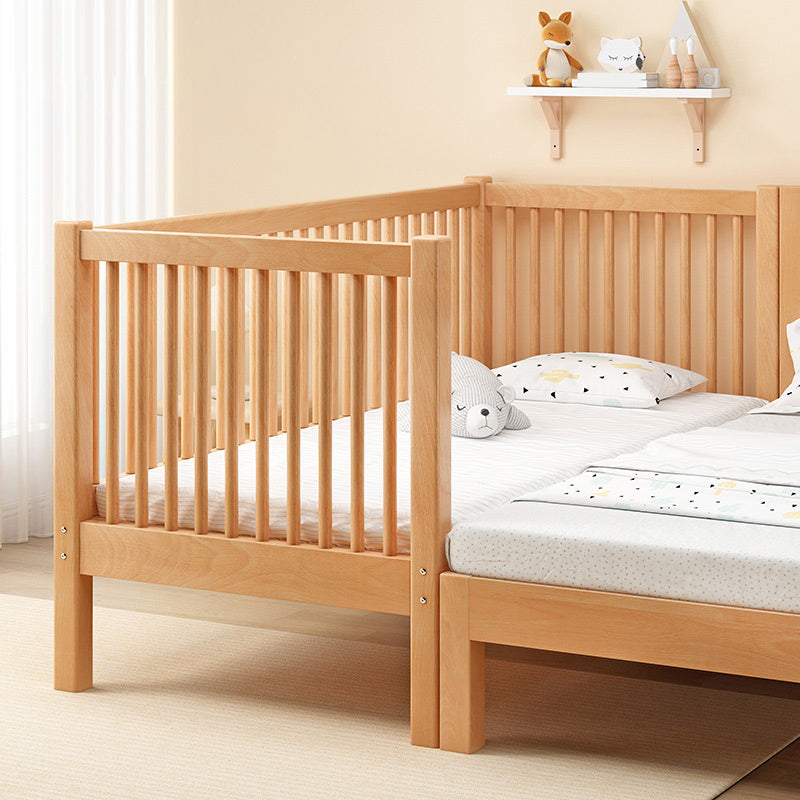 Traditional Solid Wood Nursery Bed Guardrail Washed Natural Baby Crib