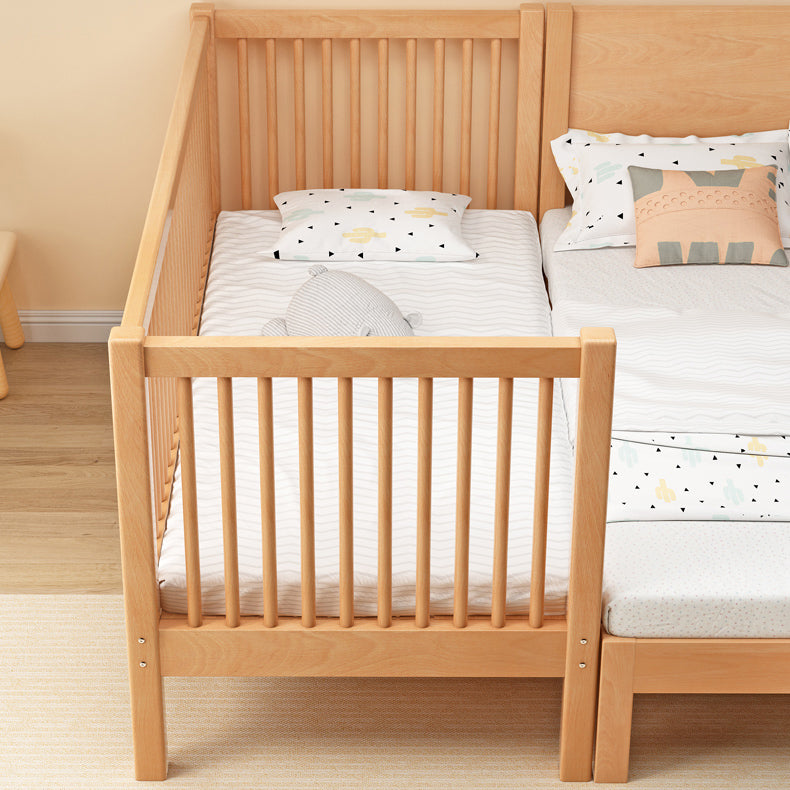 Traditional Solid Wood Nursery Bed Guardrail Washed Natural Baby Crib