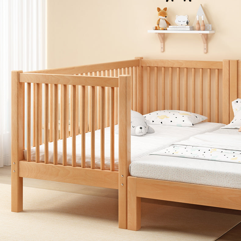 Traditional Solid Wood Nursery Bed Guardrail Washed Natural Baby Crib