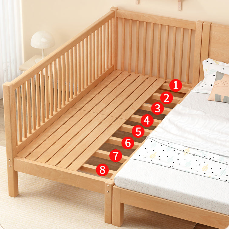 Traditional Solid Wood Nursery Bed Guardrail Washed Natural Baby Crib