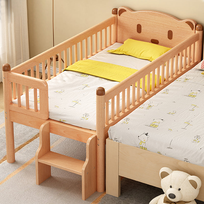 Scandinavian Solid Wood Nursery Bed Guardrail Rectangle Baby Crib