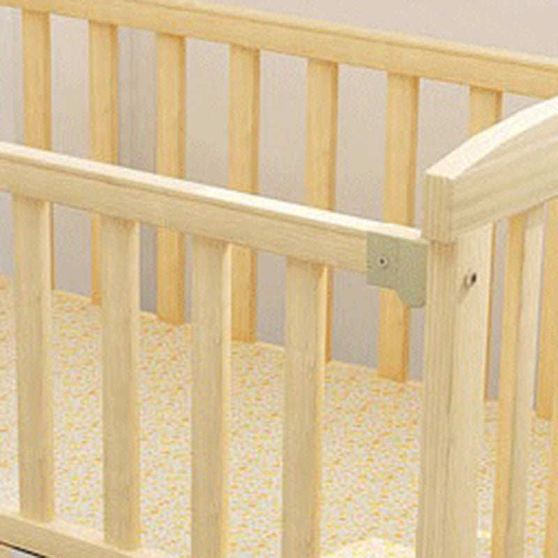 Scandinavian Convertible Crib Baby Crib Natural Wood Crib with Casters