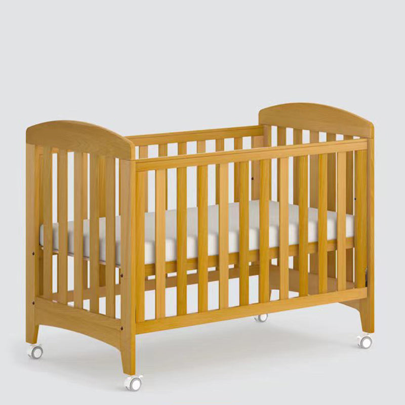 Modern Convertible Crib Baby Crib Wood Cedar Crib with Casters