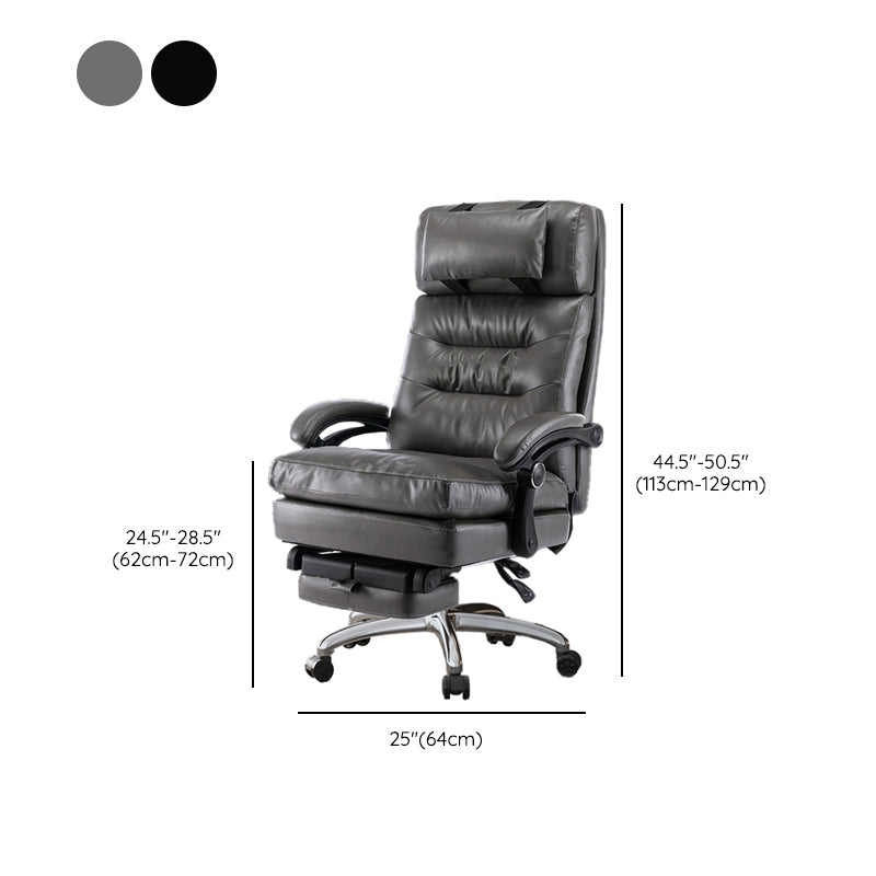 Modern Padded Arms Chair Leather Tilt Mechanism No Distressing Ergonomic Desk Chair