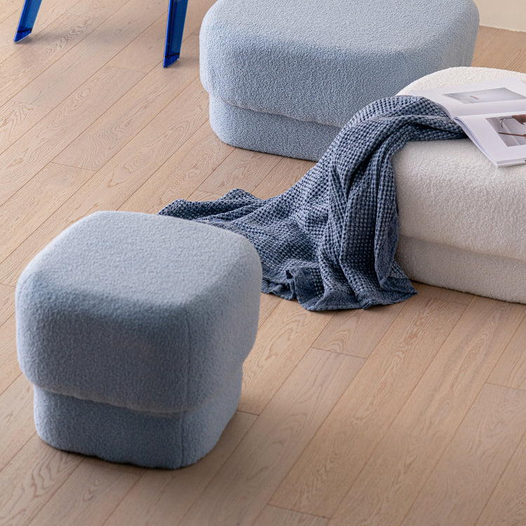 Flannel Standard Stool Modern Style Simple Household Square Footstool